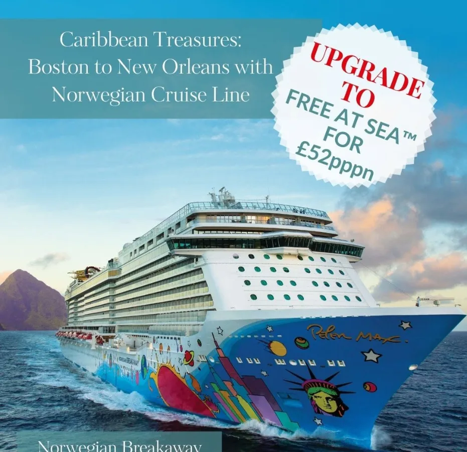 NEW! Caribbean Treasures: Boston to New Orleans onboard Norwegian Breakway